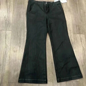 [Sz32] Sam Edelman  Black Special coated Bay Flare Trouser Jean